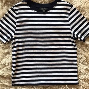 Brand new top shop white and navy striped shirt